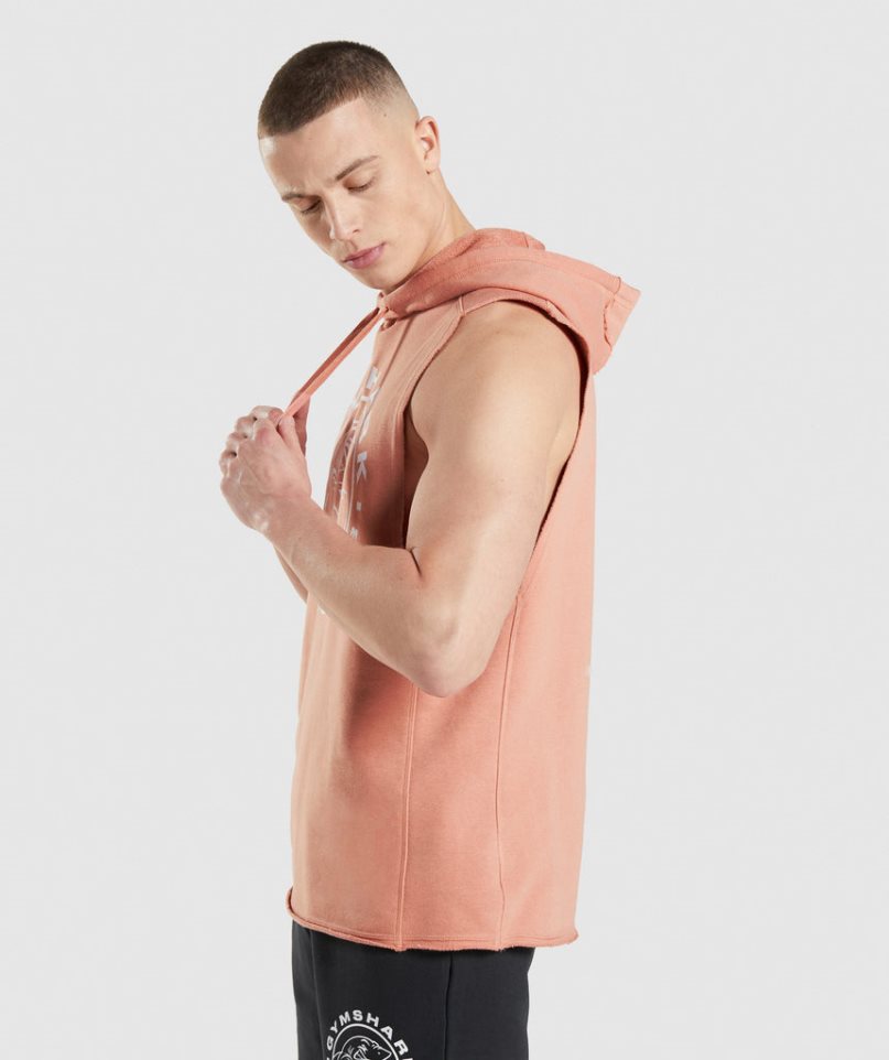 Men's Gymshark Legacy Drop Arm Hoodie Pink | CA A7638D